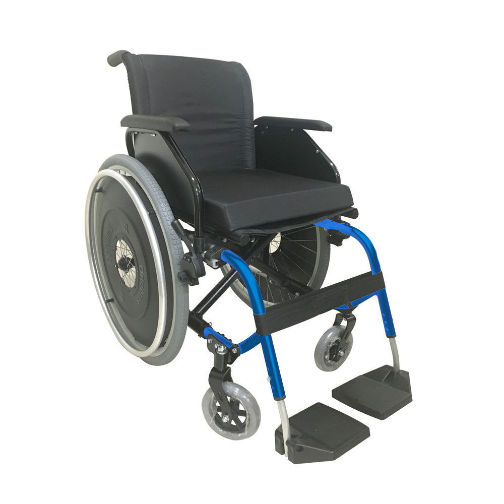 Cadeira de Rodas K1 Pedal Fixo 42cm Azul Ortobras