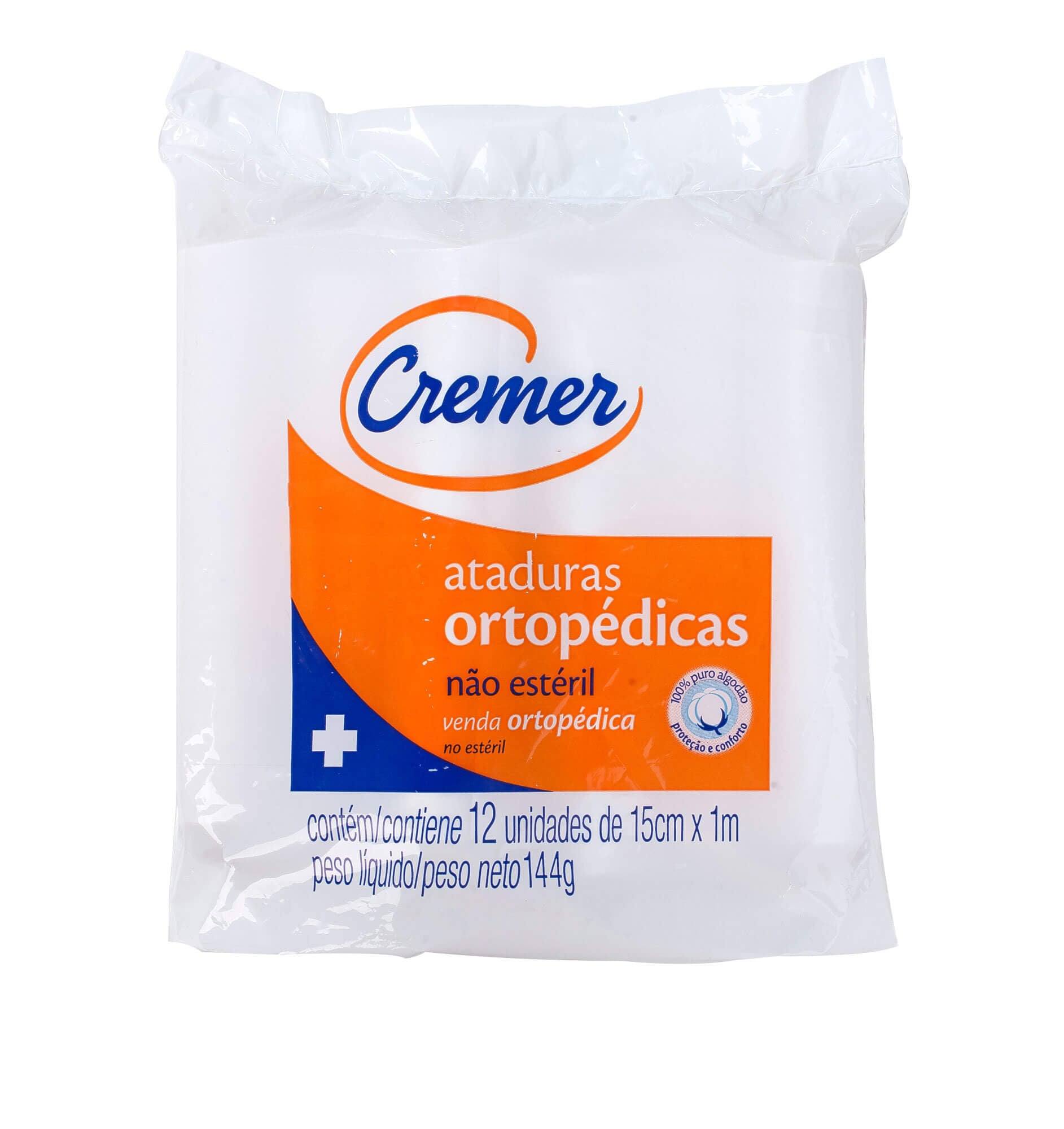 Algodão Atadura Ortopédica 15cm x 1m c/ 12 und - Cremer