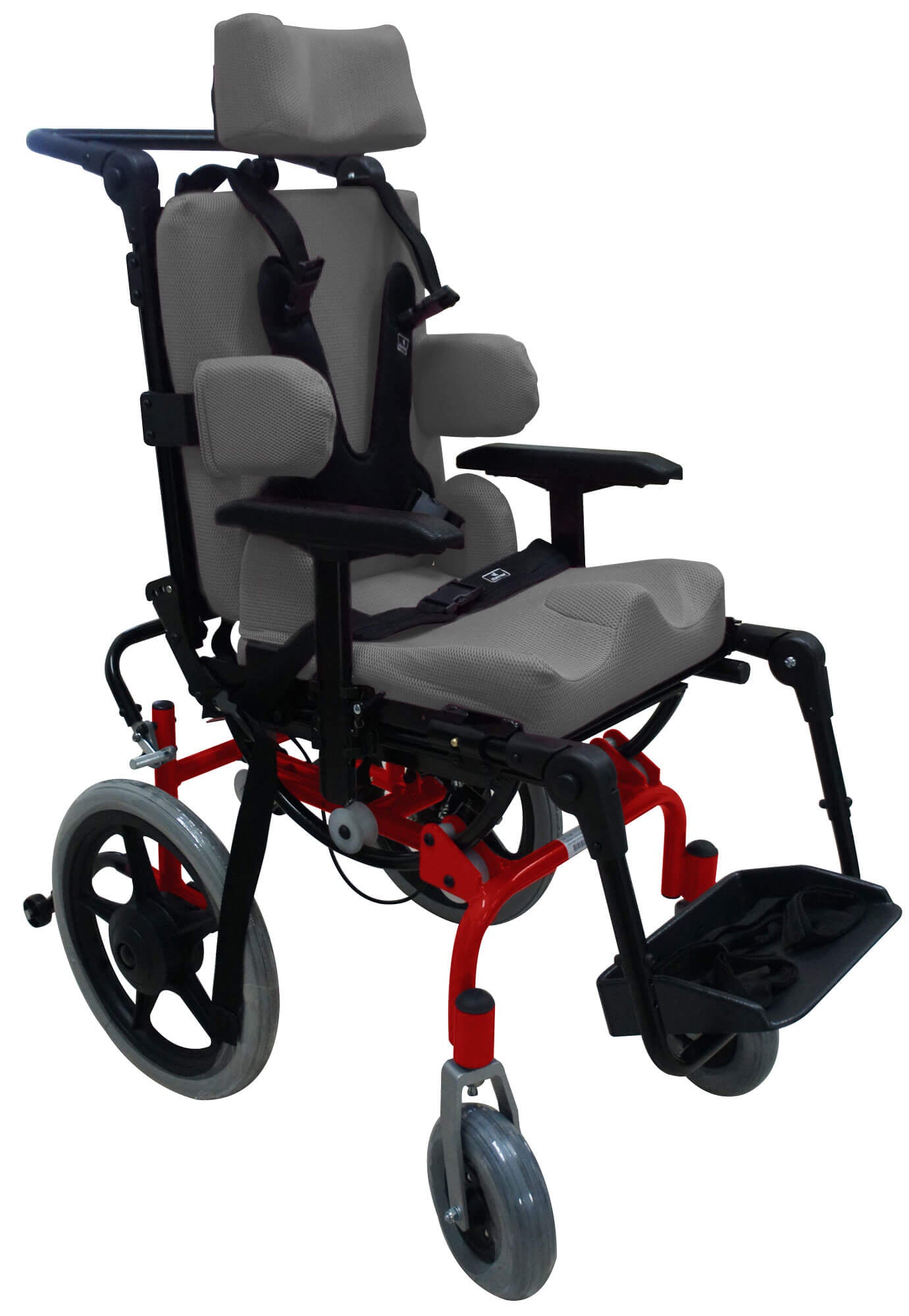 Carrinho Linha Postural T1 Vermelho com Estofado Cinza 38/40/35 Ortobras