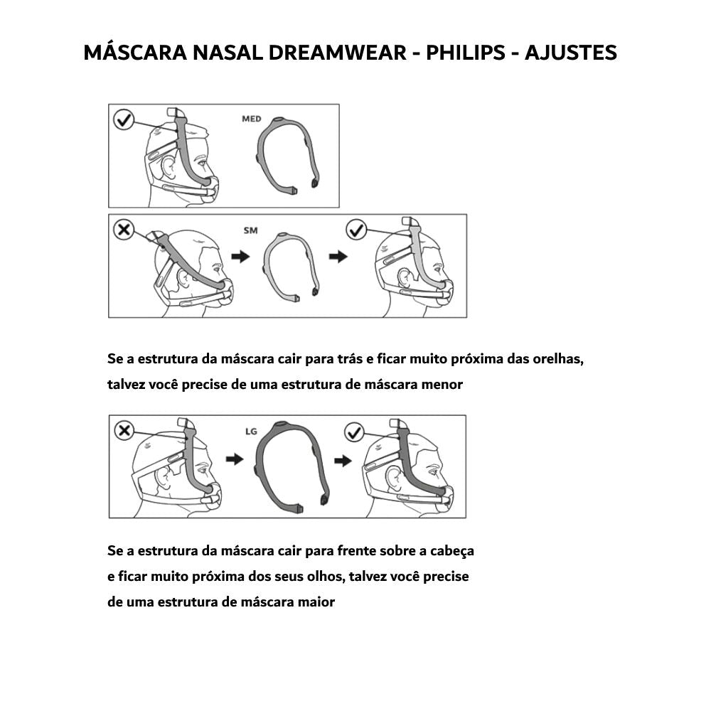 Máscara Nasal para CPAP DreamWear Respironics Ajustável Philips