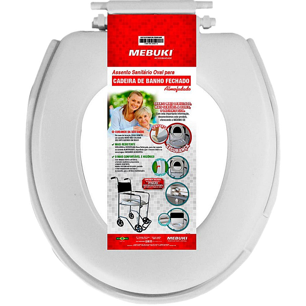 Assento Oval para Cadeira de Banho Almofadado Fechado Mebuki