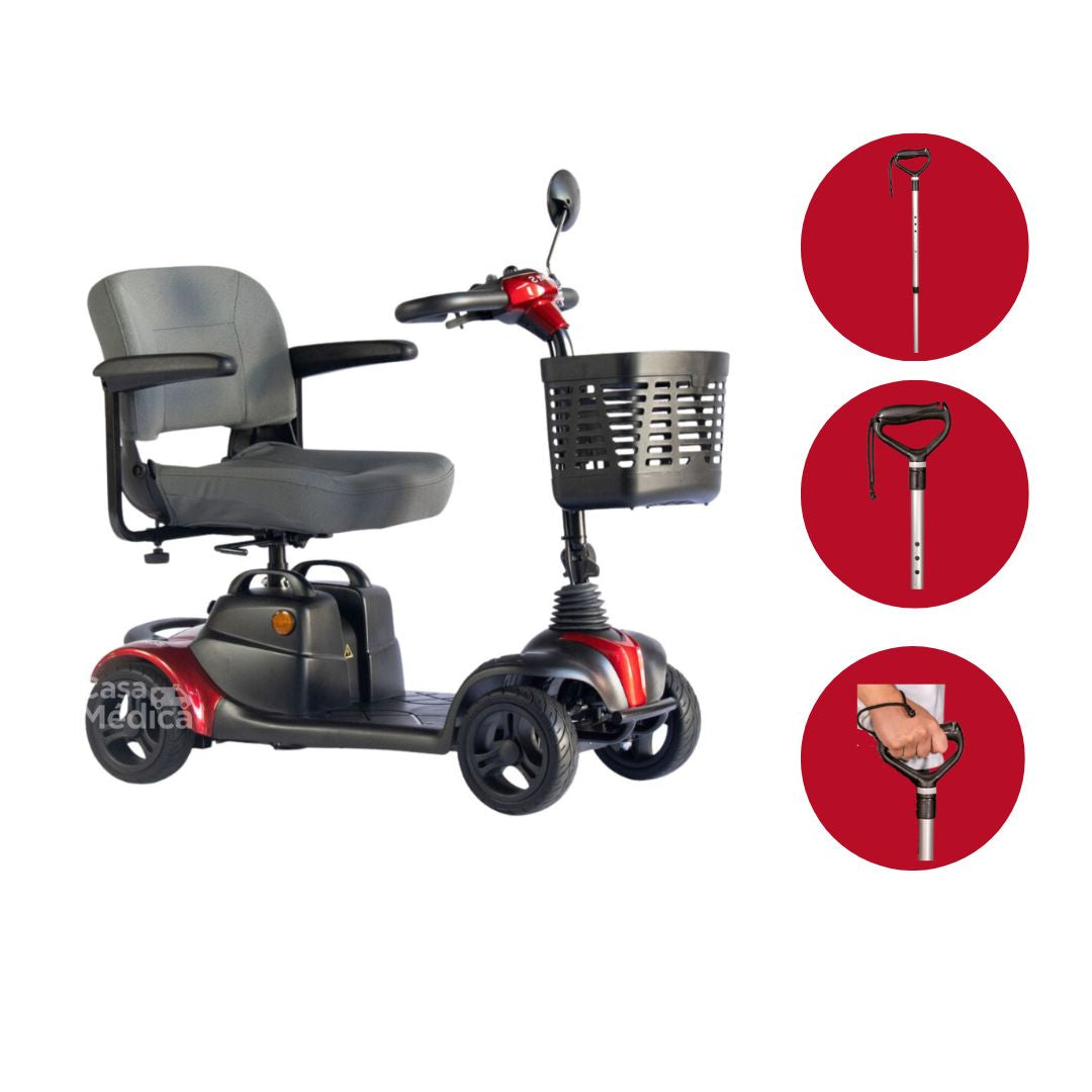 Cadeira de Rodas Scooter Elétrica Scott S + Bengala fixa c/ apoio  Mercur