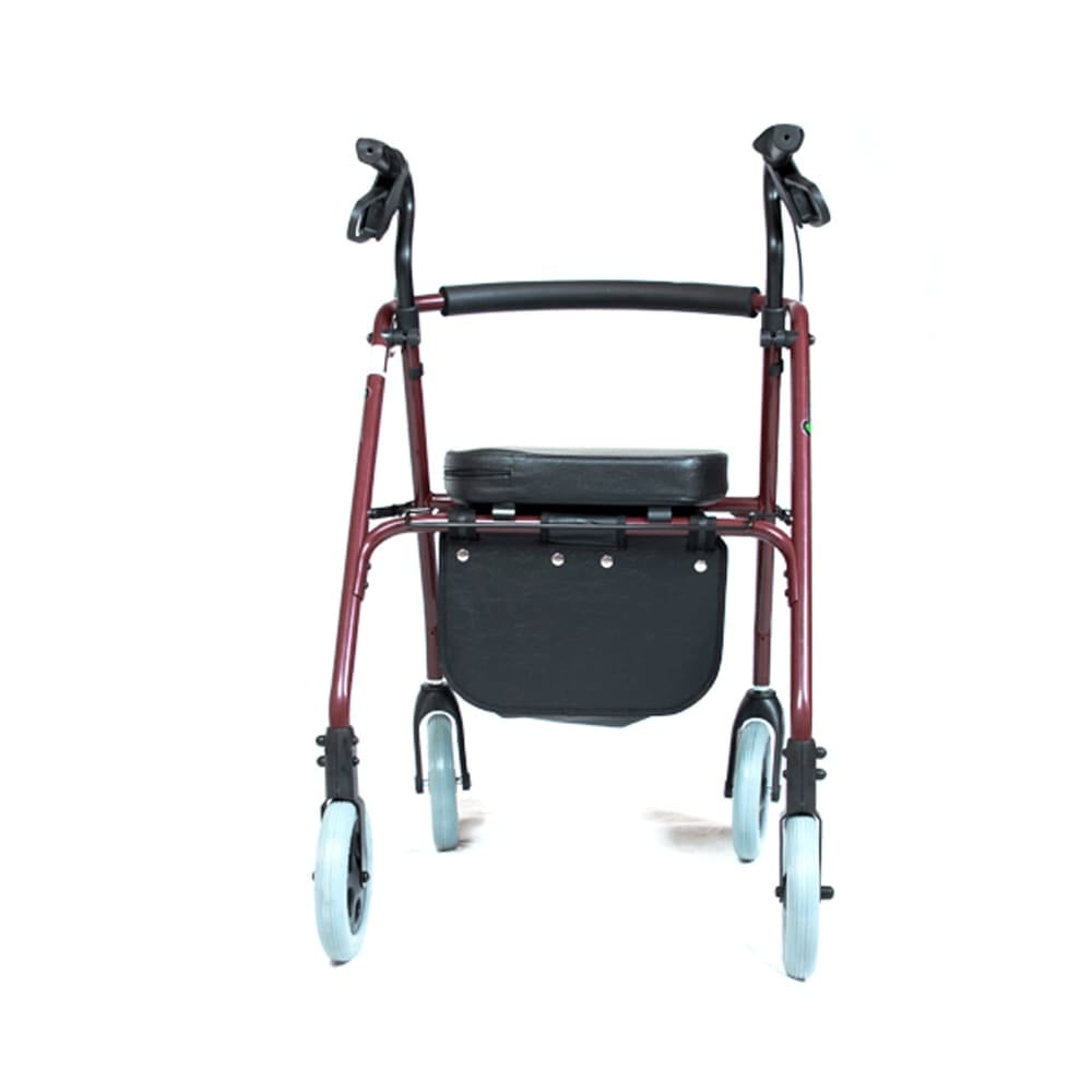 Andador Confort Alumínio Vinho com 4 Rodas Freio e Banco SL512 - Comfort