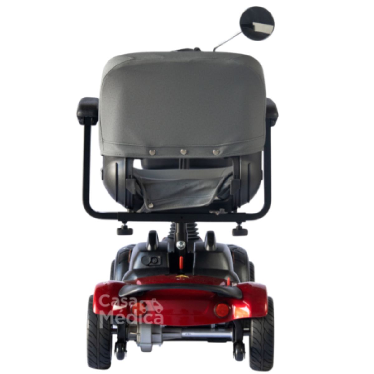 Cadeira de Rodas Motorizada Scooter Elétrica Scott S Ottobock - Vermelho + Bengala 4 Pontas Com Apoio Mercur Grafite