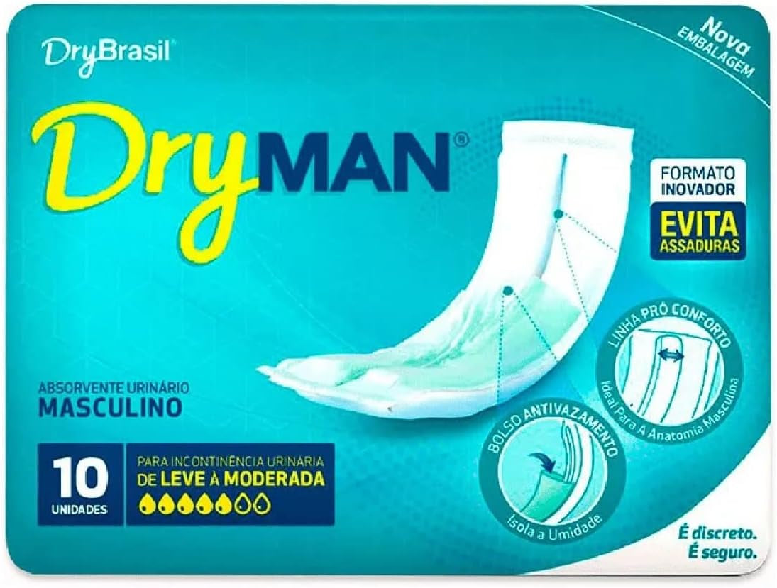 Absorvente Masculino Dryman 6 pacotes - Kit com 60 unidades