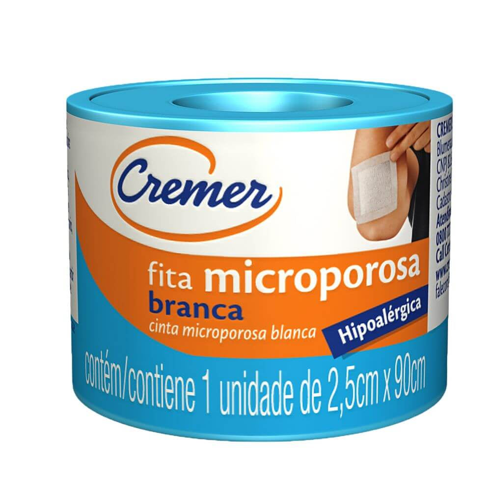 Micropore c/ Capa 2,5cm x 10m Branca - Cremer