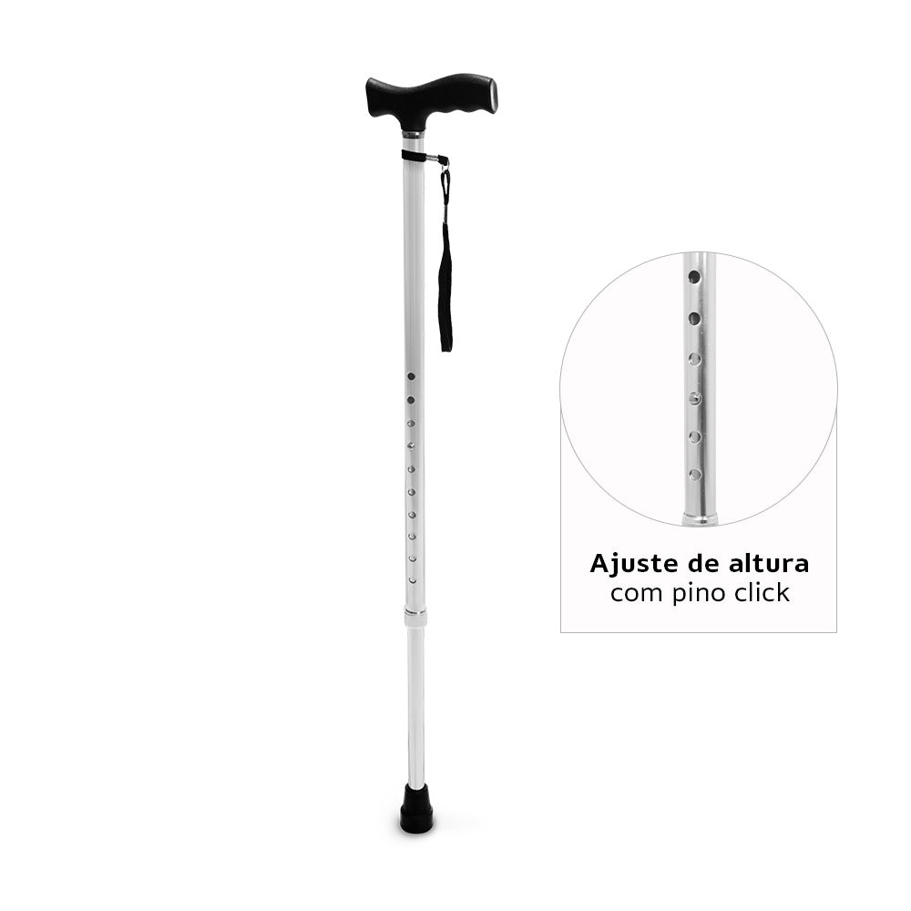 Bengala T Bastão com Altura Regulável até 90 Kg D8 Dellamed