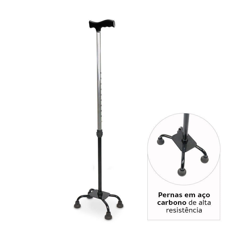 Bengala 4 Pontas com Regulagem de Altura até 90 Kg D9 - Dellamed