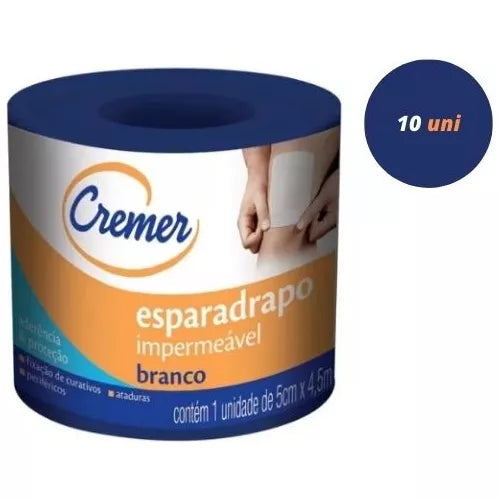 Esparadrapo com Capa 5,0X4,5m Branco Cremer - Kit 10 unidades