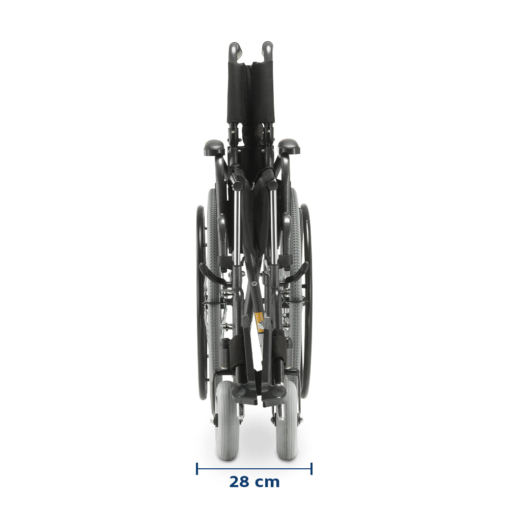 Cadeira de Rodas em Aço Carbono Dobrável D400 - Dellamed