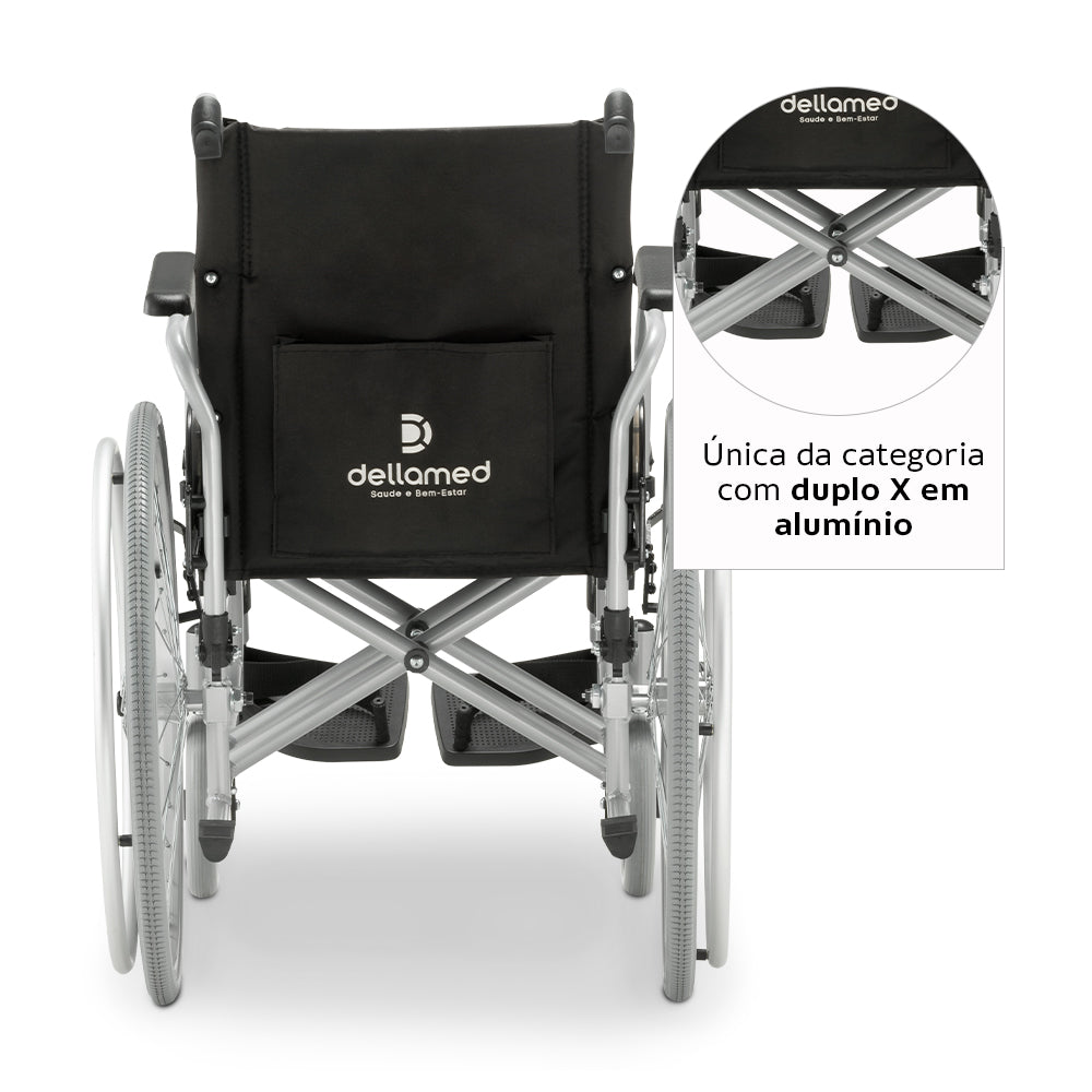 Cadeira de Rodas em Alumínio Dobrável Modelo D600 - Dellamed