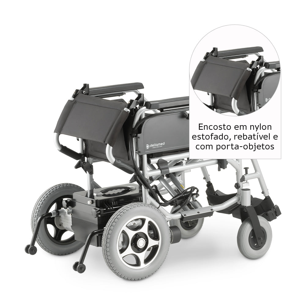 Cadeira de Rodas Motorizada Dobrável Elétrica Bivolt Alumínio D900 - Dellamed