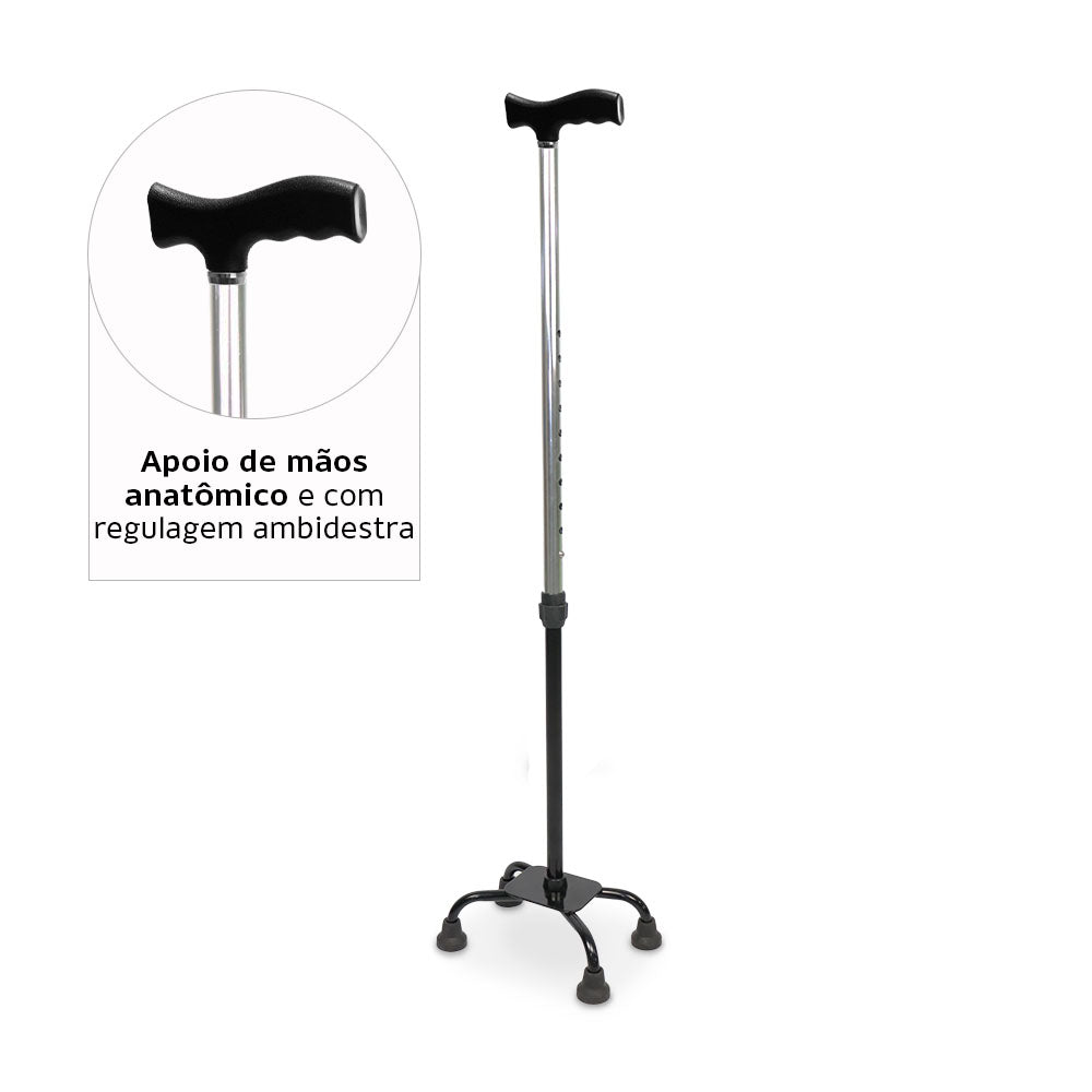 Bengala 4 Pontas com Regulagem de Altura até 90 Kg D9 - Dellamed