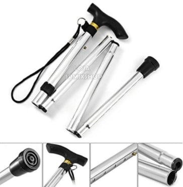 Bengala Aluminio Dobravel Prata Co-Partiner