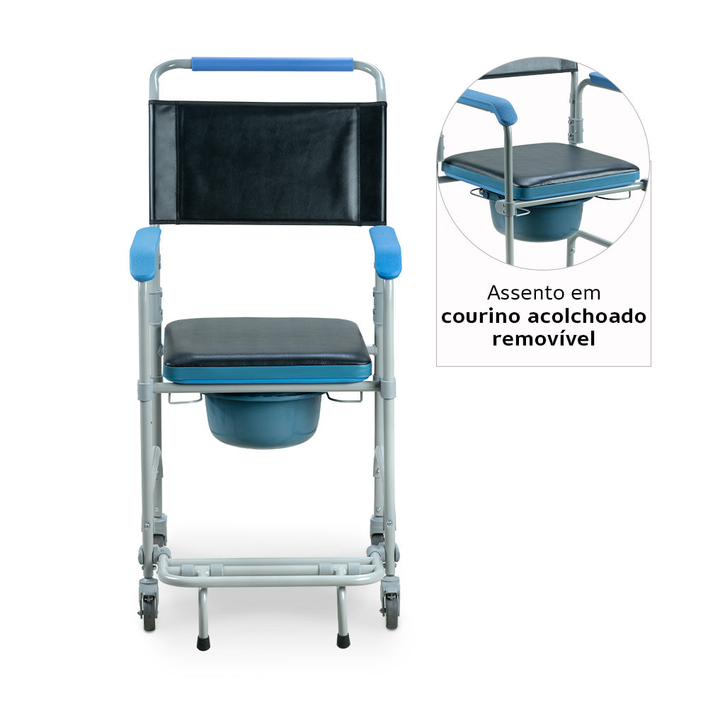 Cadeira de Banho Higiênica Desmontável em Aço D50 (150kg) - Dellamed