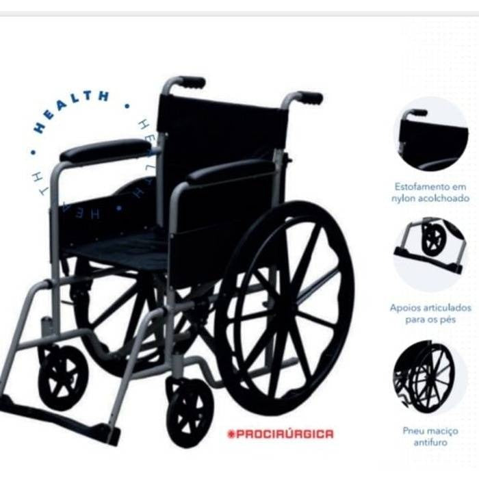 Cadeira de Rodas Pro8000 46cm em Aço (110kg) - Procirurgica