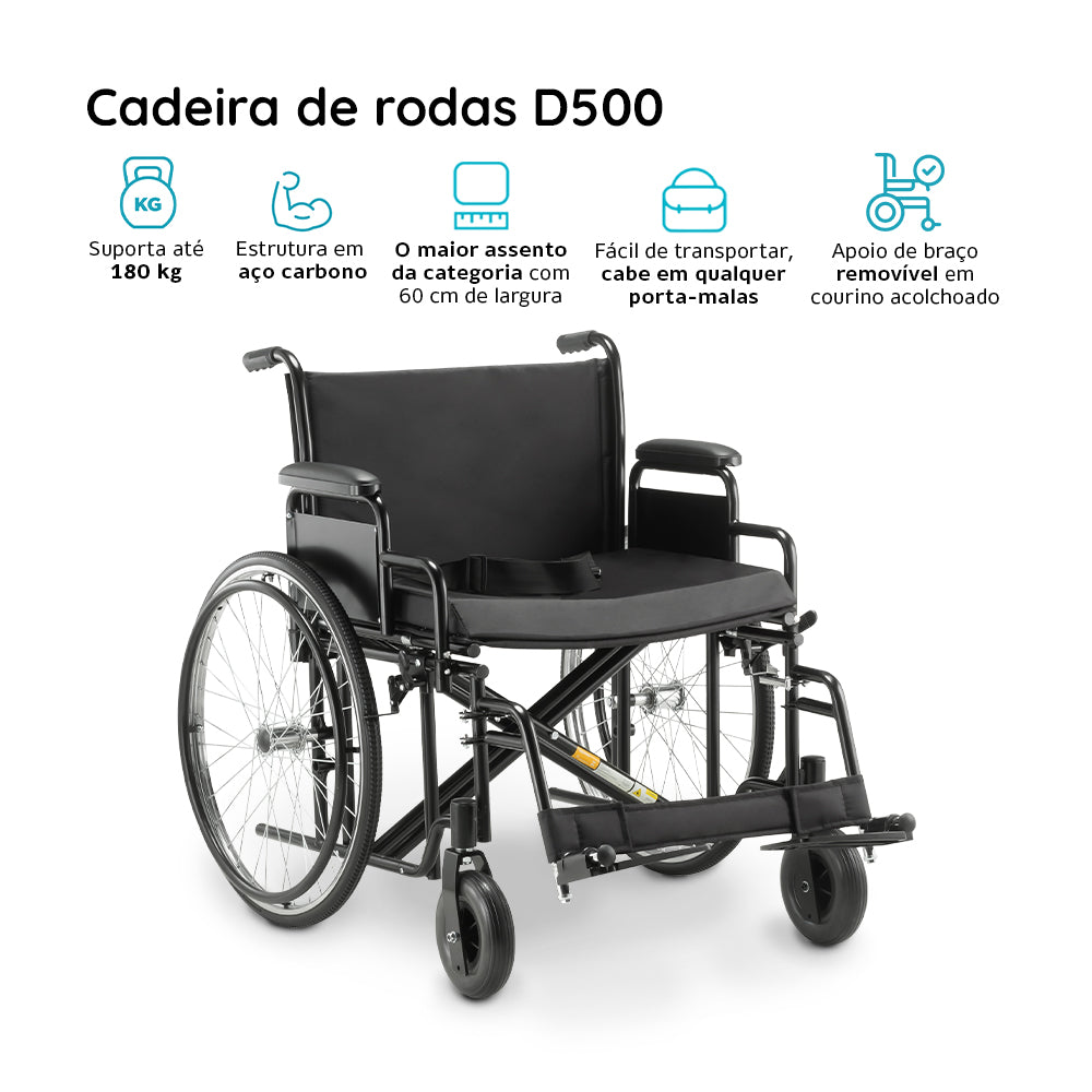 Cadeira de Rodas Obeso D500 (180 kg) - Dellamed