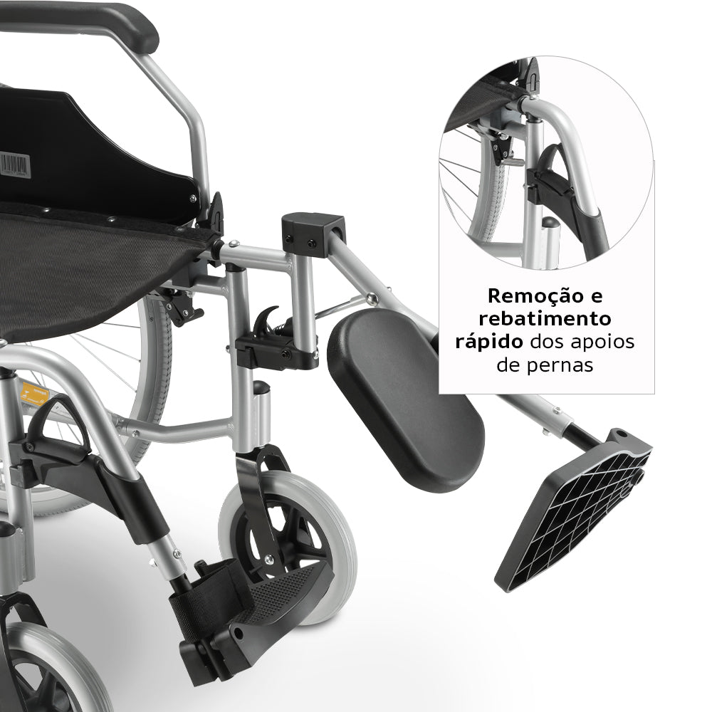 Cadeira de Rodas em Alumínio Dobrável Modelo D600 - Dellamed