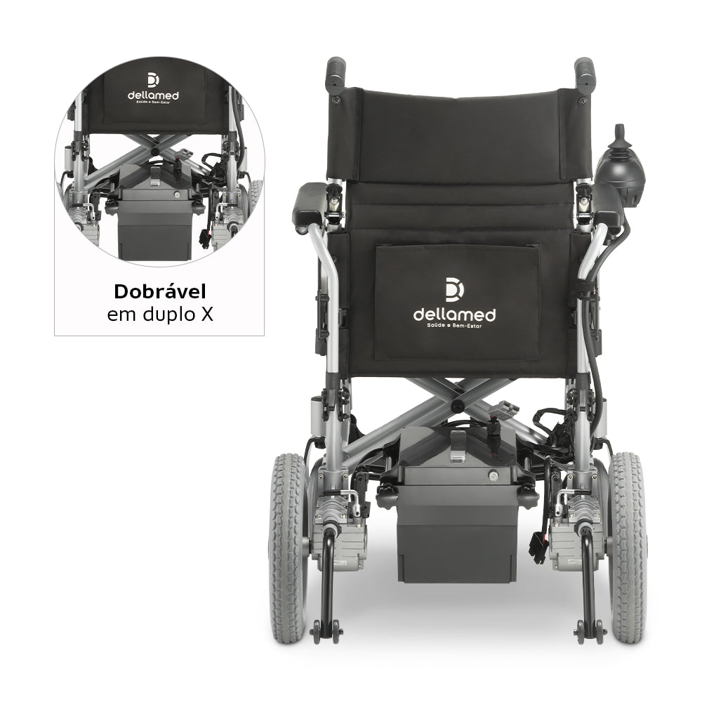 Cadeira de Rodas Motorizada Dobrável Elétrica Bivolt Alumínio D900 - Dellamed