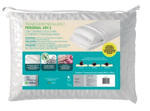 Travesseiro No Allergy Personal Mix Ref. WC2051 Fibrasca