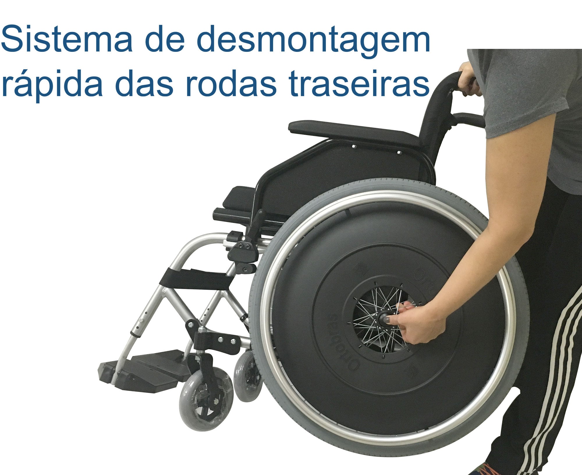 Cadeira de Rodas K1 Pedal Fixo 42cm Prata Ortobras