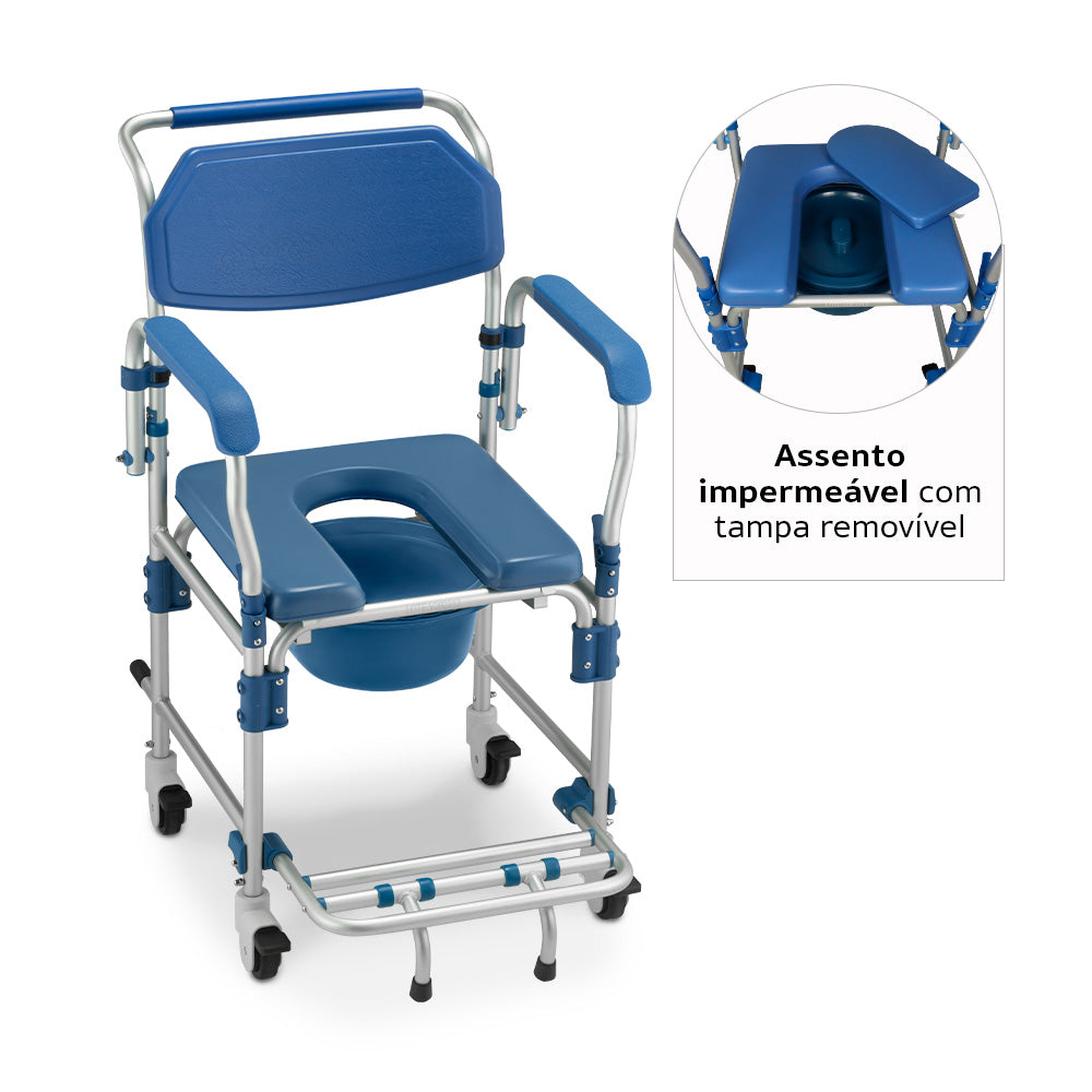 Cadeira de Banho Alumínio Desmontável D60 - Dellamed