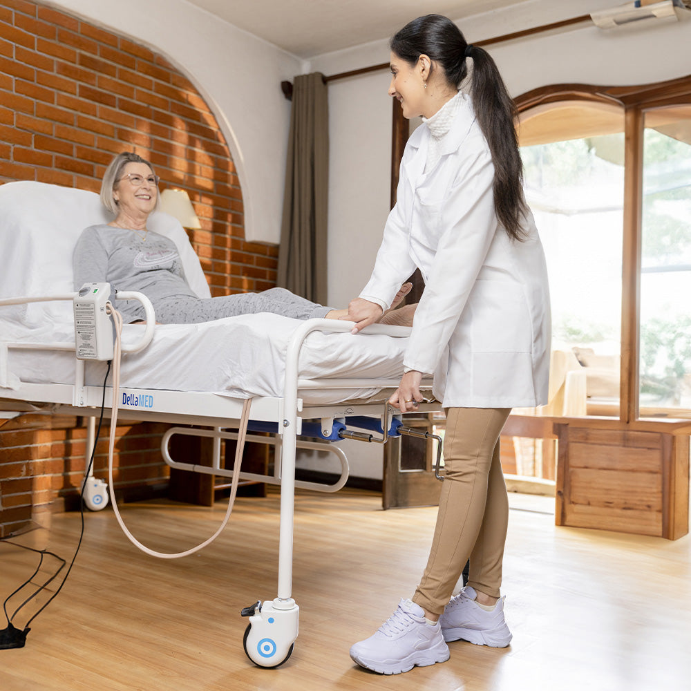 Cama Hospitalar Simples 2 Manivelas c/ Grade DX - Dellamed