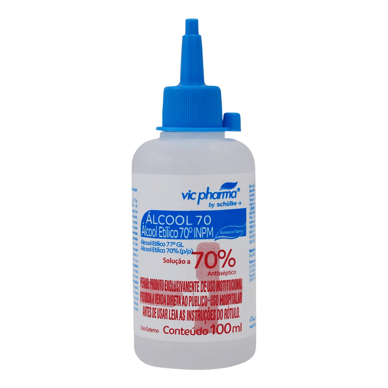 Álcool 70% antisséptico líquido 100 ml - Vic Pharma