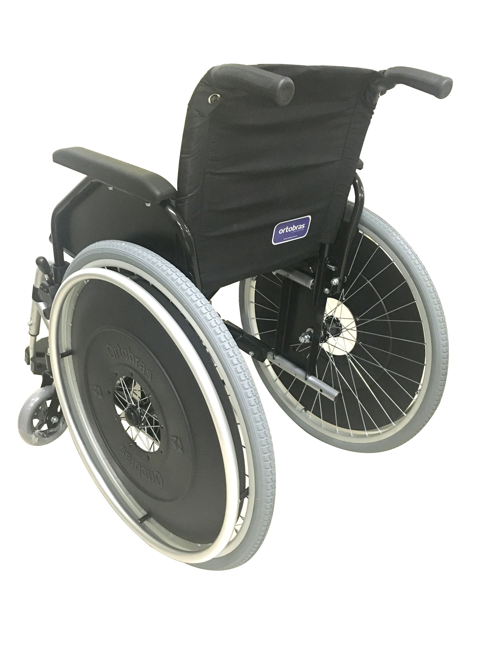 Cadeira de Rodas K1 Pedal Fixo 42cm Prata Ortobras