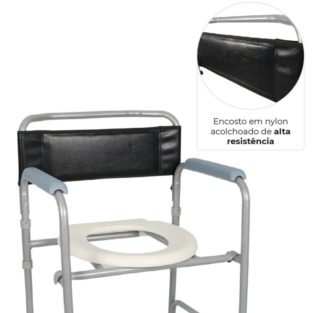 Cadeira De Banho Higiênica Dobrável Até 100 Kg D30 Dellamed + Comadre Plástica 2000ml Cellplus