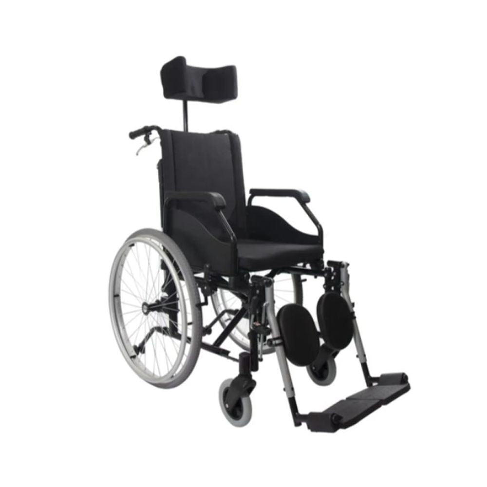 Cadeira de Rodas Fit 44cm Reclinável Preta Jaguaribe