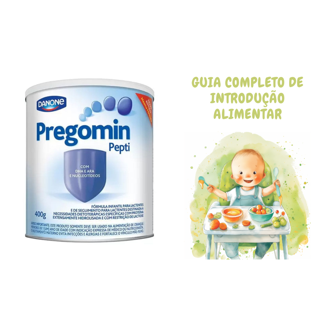 (Kit 3 Un) Pregomin Pepti 400g - Danone + E-book: Guia Completo de Introdução Alimentar