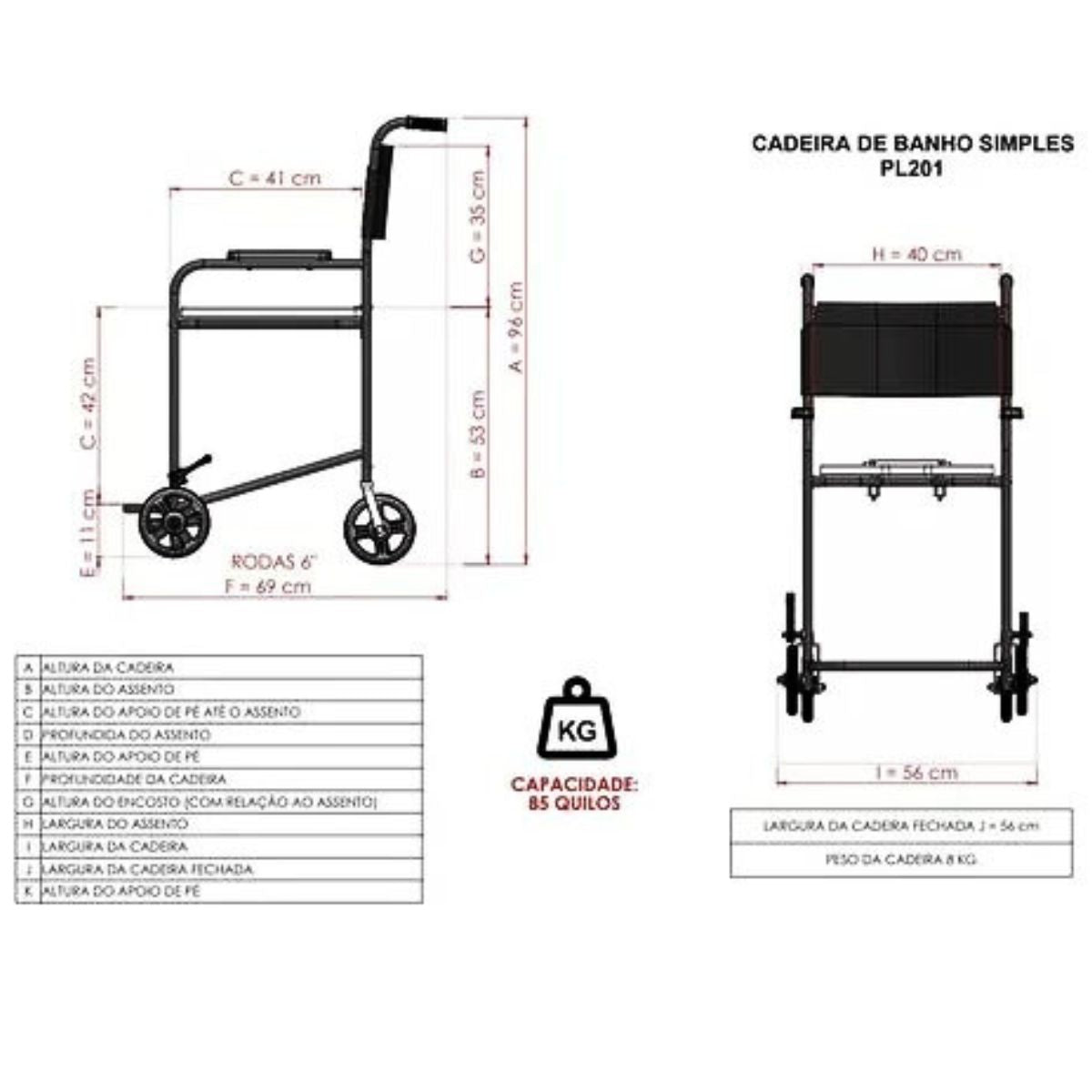 Cadeira de Banho Higiênica Simples PL 201 Prolife + 2 Lenço Para Banho e Higienização 30cm X 35cm com 100 Cremer