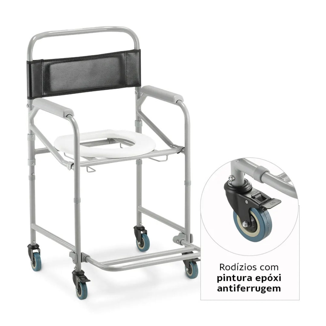 Cadeira de Banho Higiênica Dobrável em Aço D40 (120 kg) - Dellamed