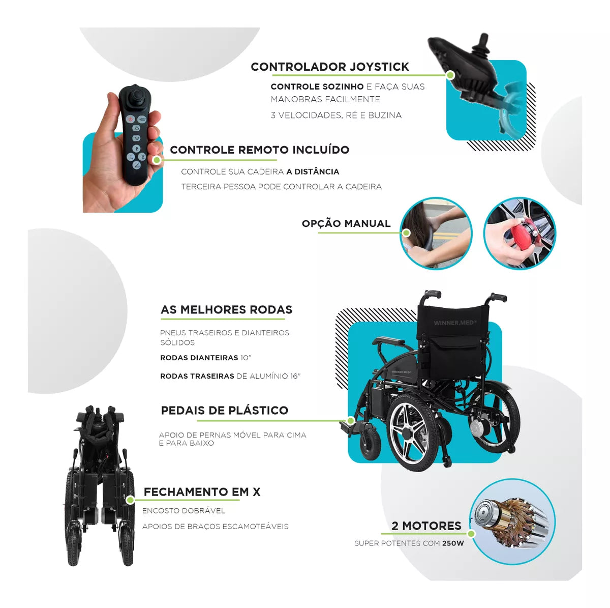 Cadeira de Rodas Motorizada W-210 - Winner