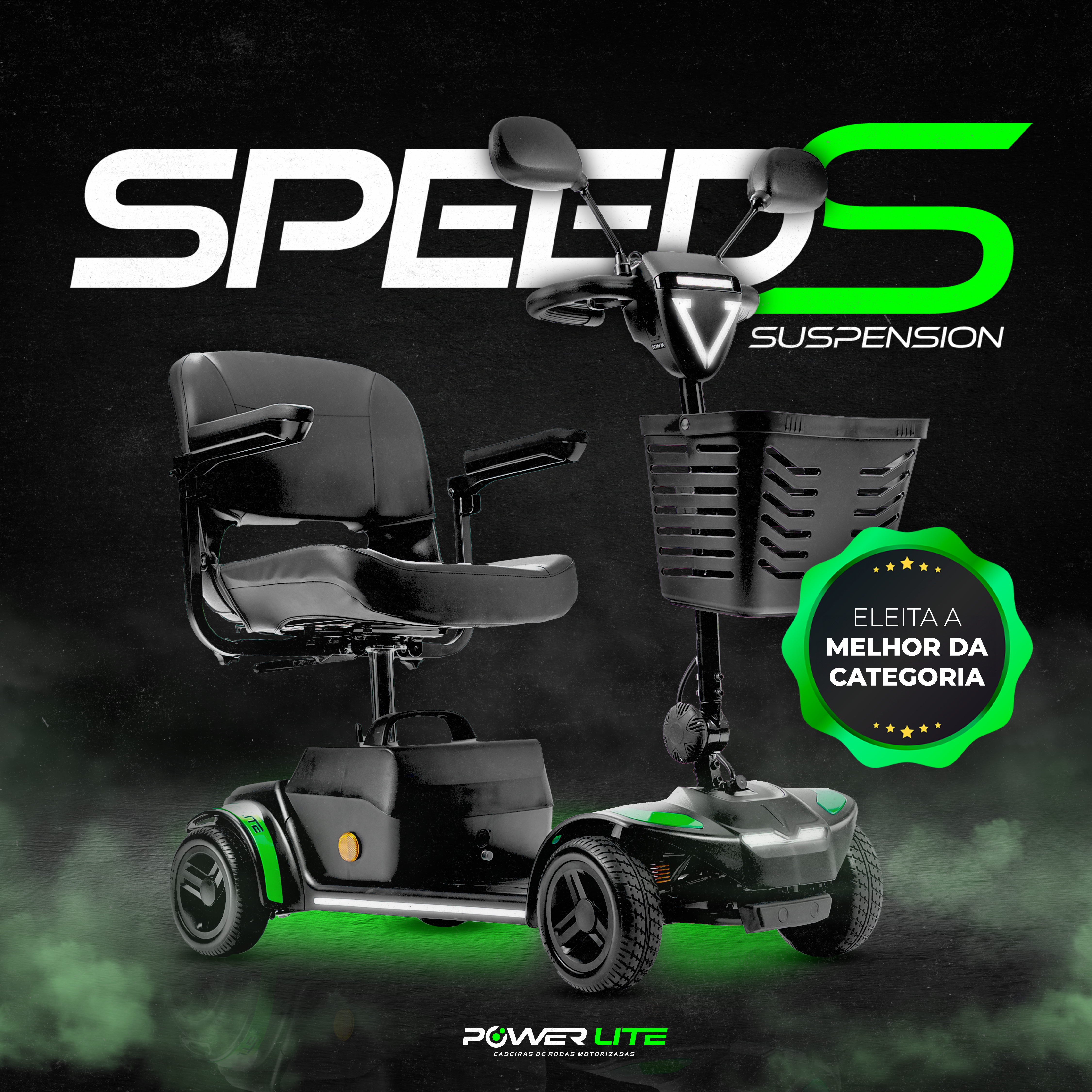Cadeira de Rodas Motorizada Scooter Elétrica Speed S - Power Lite