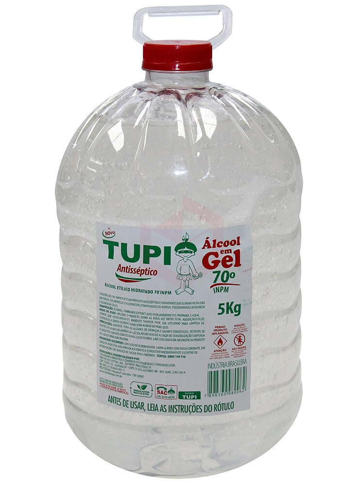 Álcool Gel 70% 5Kg Galão Tupi