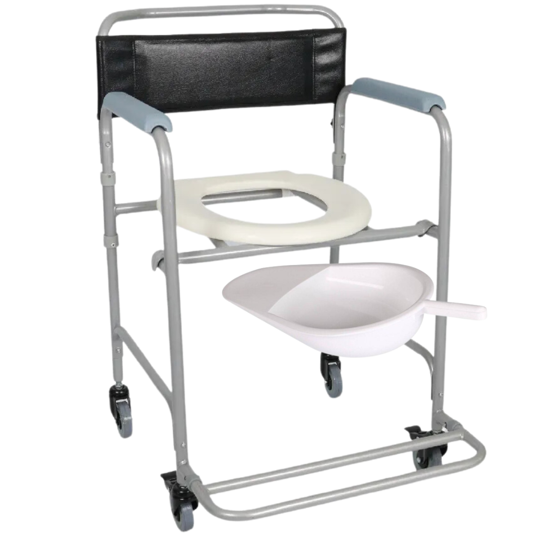 Cadeira De Banho Higiênica Dobrável Até 100 Kg D30 Dellamed + Comadre Plástica 2000ml Cellplus
