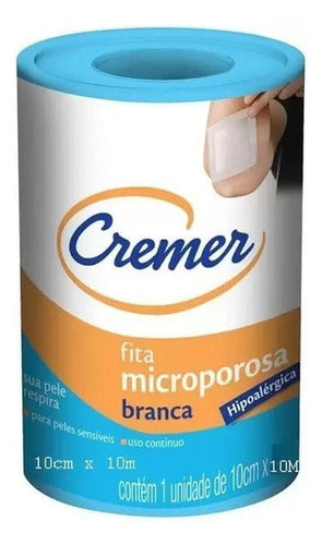 Micropore 10cmx10m Branca Com Capa Cremer - Kit 2 unidades