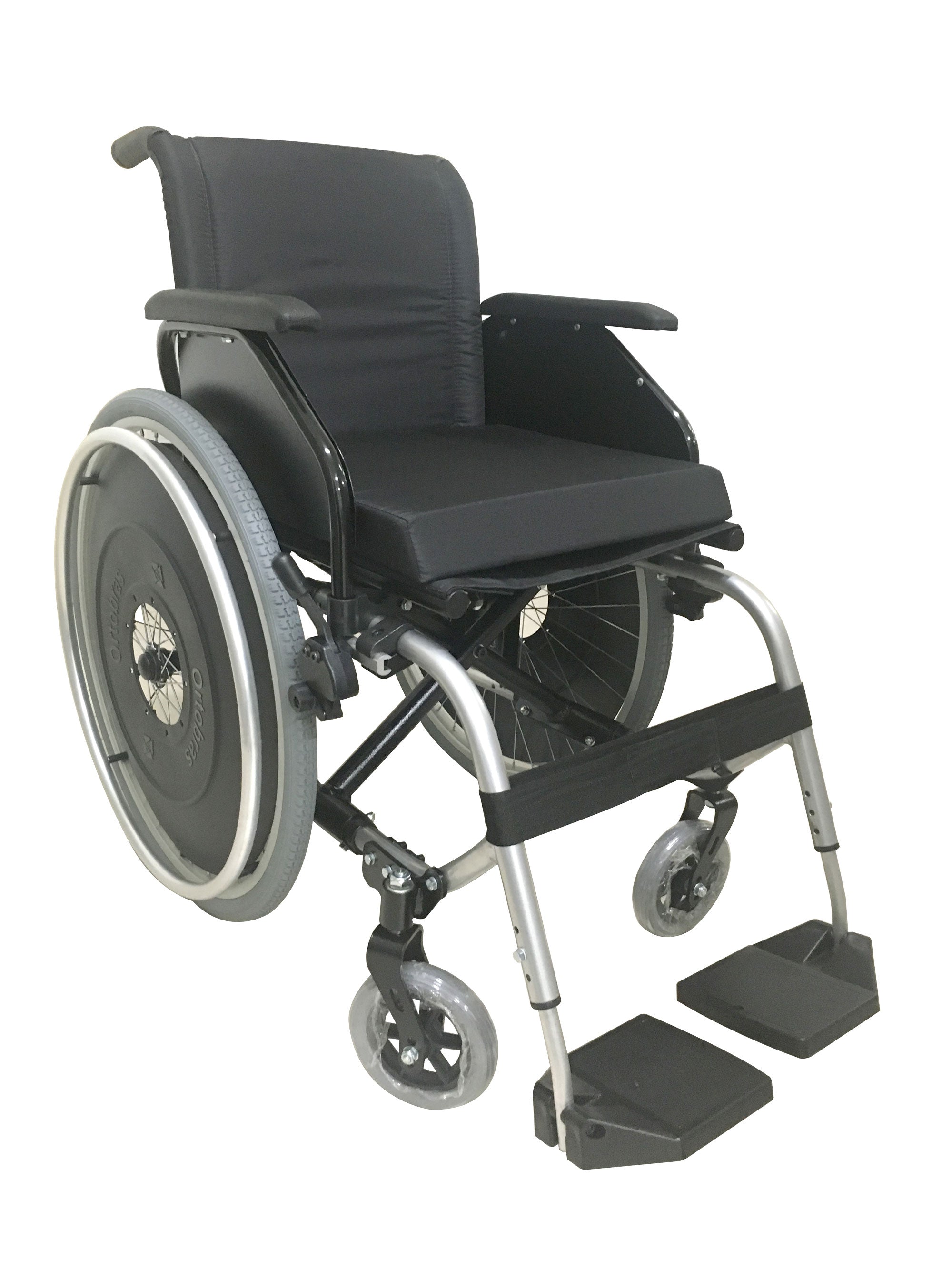 Cadeira de Rodas K1 Pedal Fixo 40cm Prata Ortobras