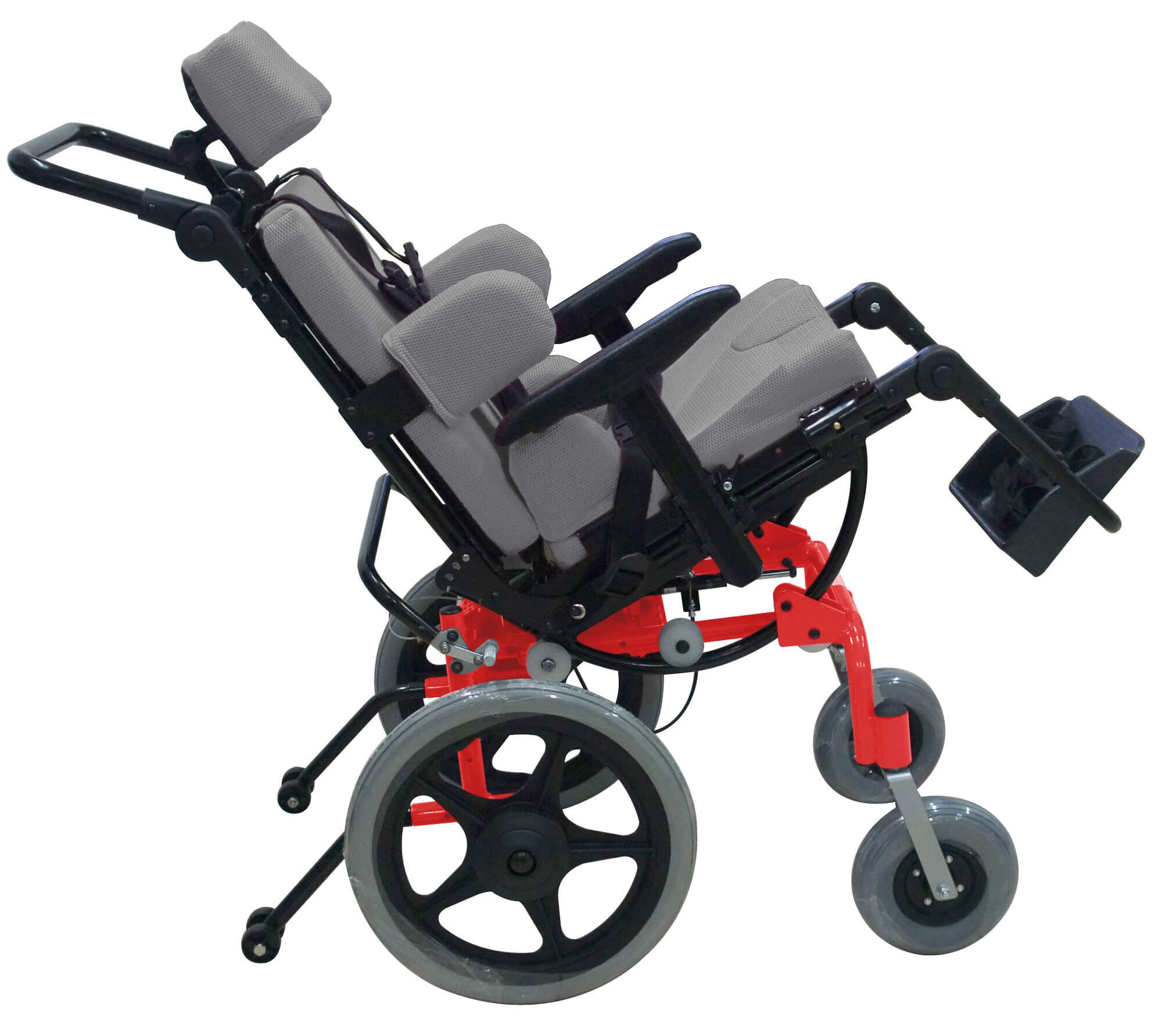 Carrinho Linha Postural T1 Vermelho com Estofado Cinza 38/40/35 Ortobras