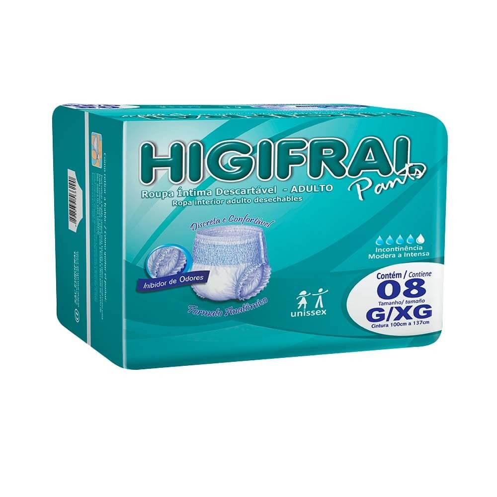 Fralda Eurofral Descartável Roupa Íntima G/XG c/ 8 und - Higifral