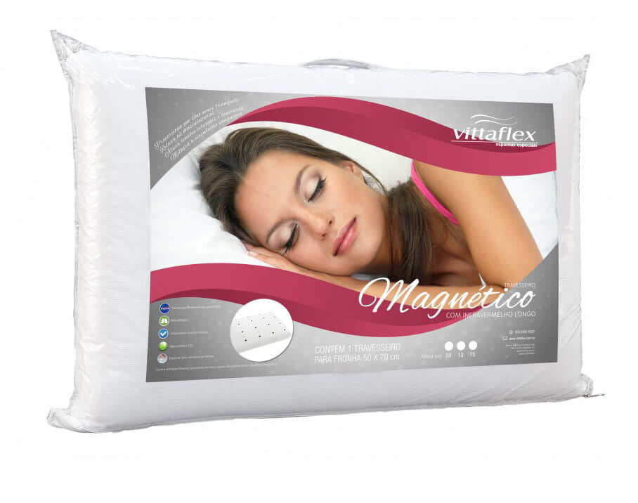 Travesseiro Vico Elástica Magnético 50x70x13cm Vittaflex
