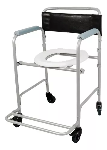 Cadeira de Rodas Simples 40cm Prolife PL 001 + Cadeira De Banho Higiênica Dobrável Até 100 Kg D30 Dellamed
