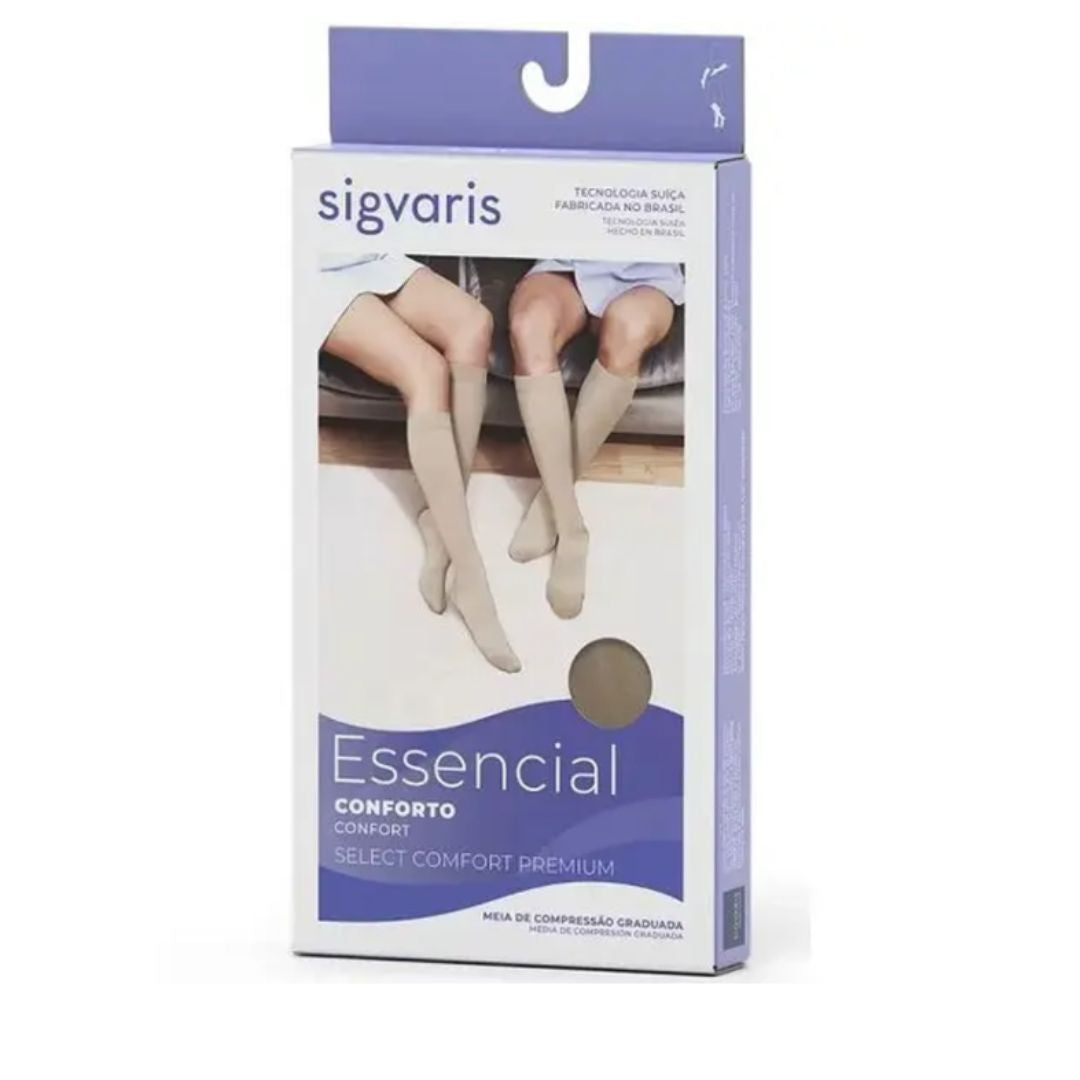 Meia de Compressão 7/8 Natural Sigvaris Select Comfort 20-30 mmHg + E-book
