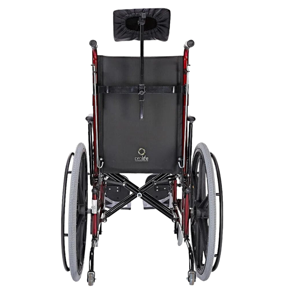Cadeira de Rodas Reclinável Tetra Prolife - 44cm - Vinho + Cinto 4 Pontos Para Cadeiras De Rodas Prolife