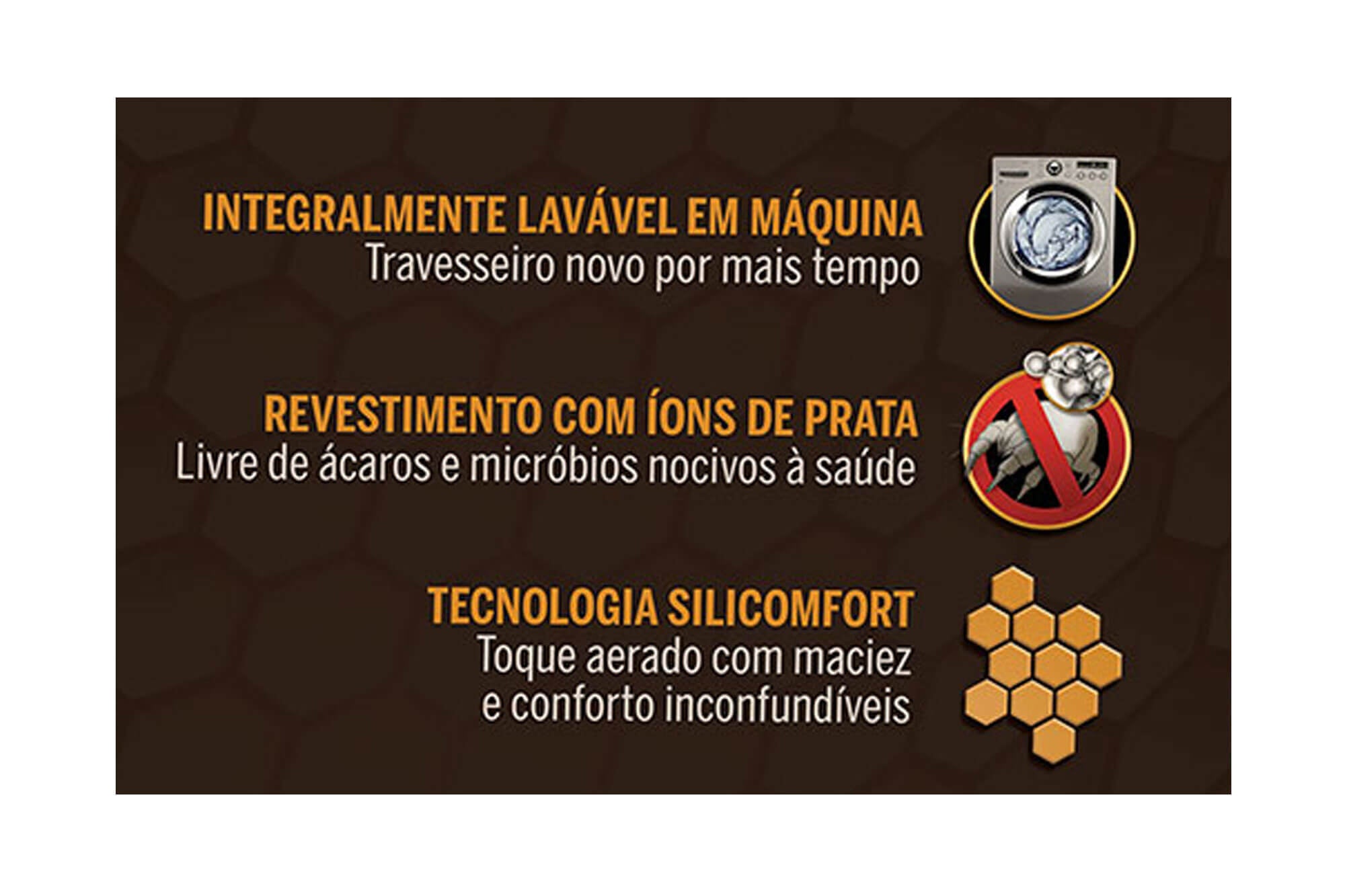 Travesseiro Favos de Mel Densidade 20 WC4945 Fibrasca