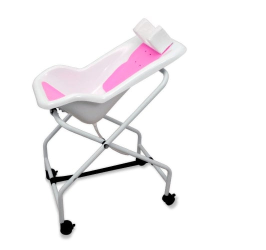 Cadeira de Banho Enxuta Dobrável Infantil Rosa Até 40kg Vanzetti