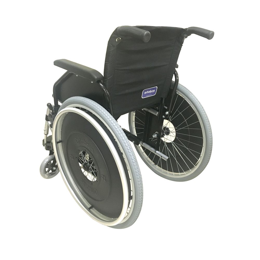 Cadeira de Rodas K1 Alumínio Pedal Fixo 46cm Azul Ortobras