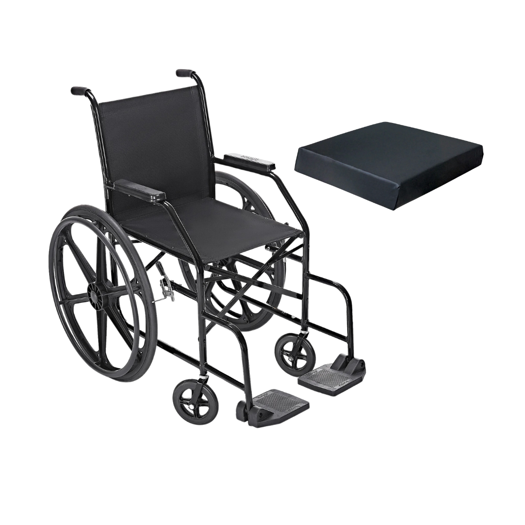 Cadeira de Rodas Simples 40cm Prolife PL 001 + Almofada 40x40 Reaviva